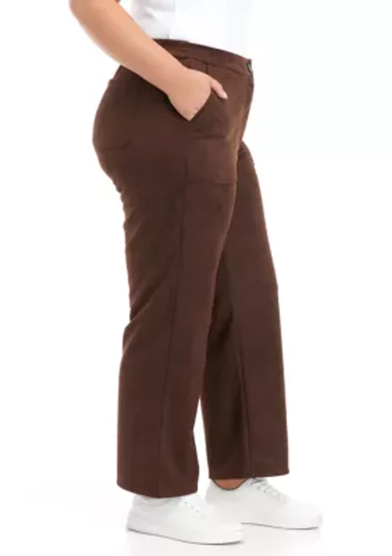 Plus Suede Ankle Pants
