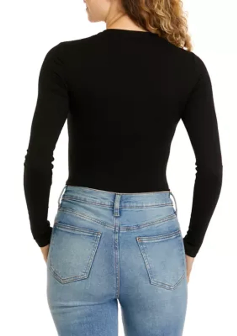 Long Sleeve Crew Neck Bodysuit - Missy and Plus Sizes