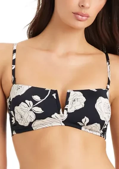 Women's Among Roses V-wire Bandeau Bikini Top