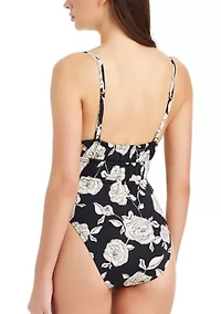 Women's Among Roses Shirred One Piece Swimsuit