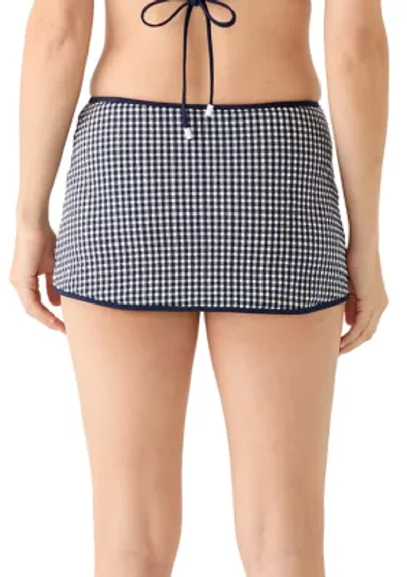 Women's Check Me Out High Rise Swim Skirt