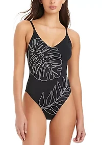 Midnight Breeze Embroidery Tank One Piece