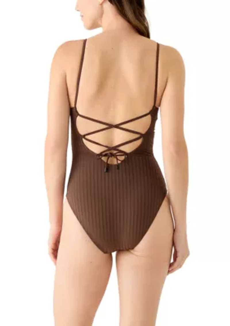 Women's Refresh Ribbed U-Wire One Piece Swimsuit