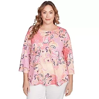 Mixed Pattern Sublimation Knit Top