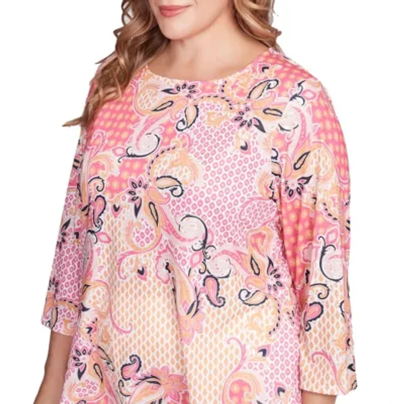 Mixed Pattern Sublimation Knit Top