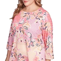 Mixed Pattern Sublimation Knit Top