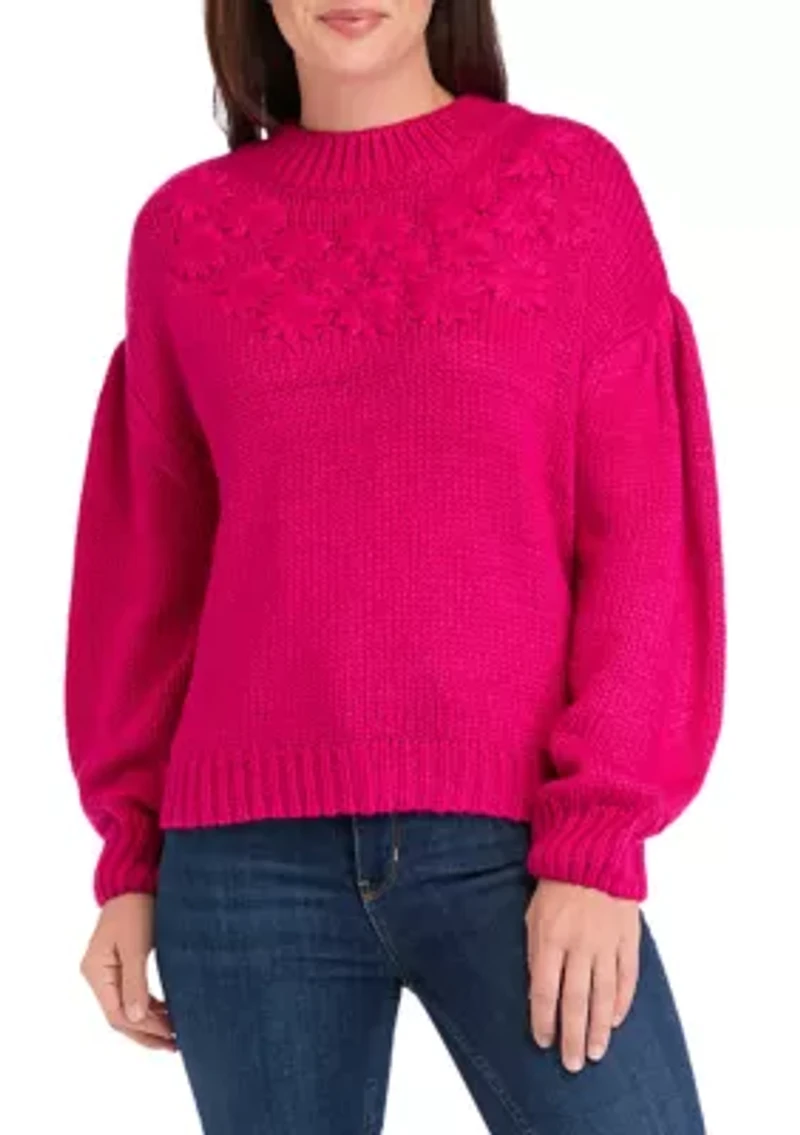 Women's Floral Appliqué Sweater