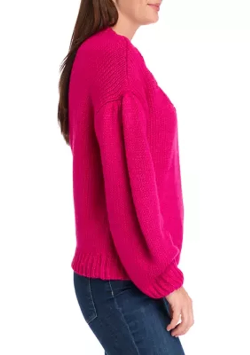 Women's Floral Appliqué Sweater