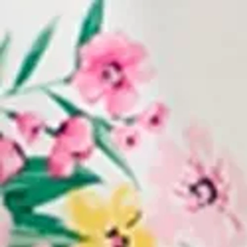 Women's Sleeveless Split Neck Scallop Hem Printed Blouse