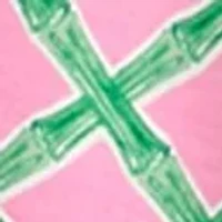 Women's Sleeveless Split Neck Scallop Hem Printed Blouse