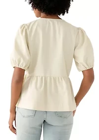 Women's Short Sleeve Bow Tie Top