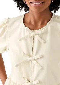 Women's Short Sleeve Bow Tie Top