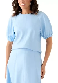 Women's Short Sleeve Leather Top