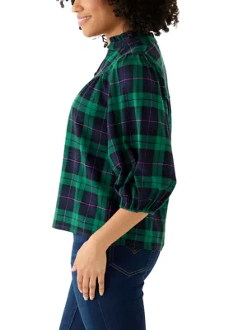 Women's Short Sleeve Print Ponte Top