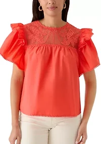 Women's Flutter Sleeve Top