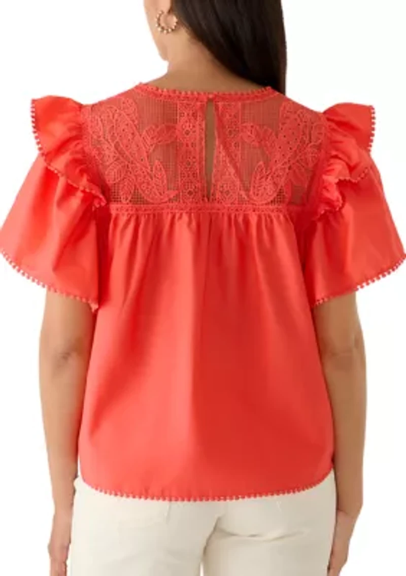 Women's Flutter Sleeve Top