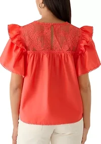 Women's Flutter Sleeve Top