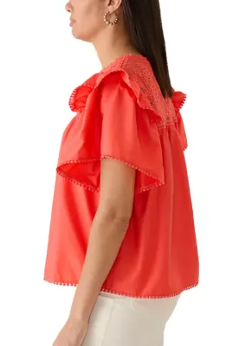 Women's Flutter Sleeve Top