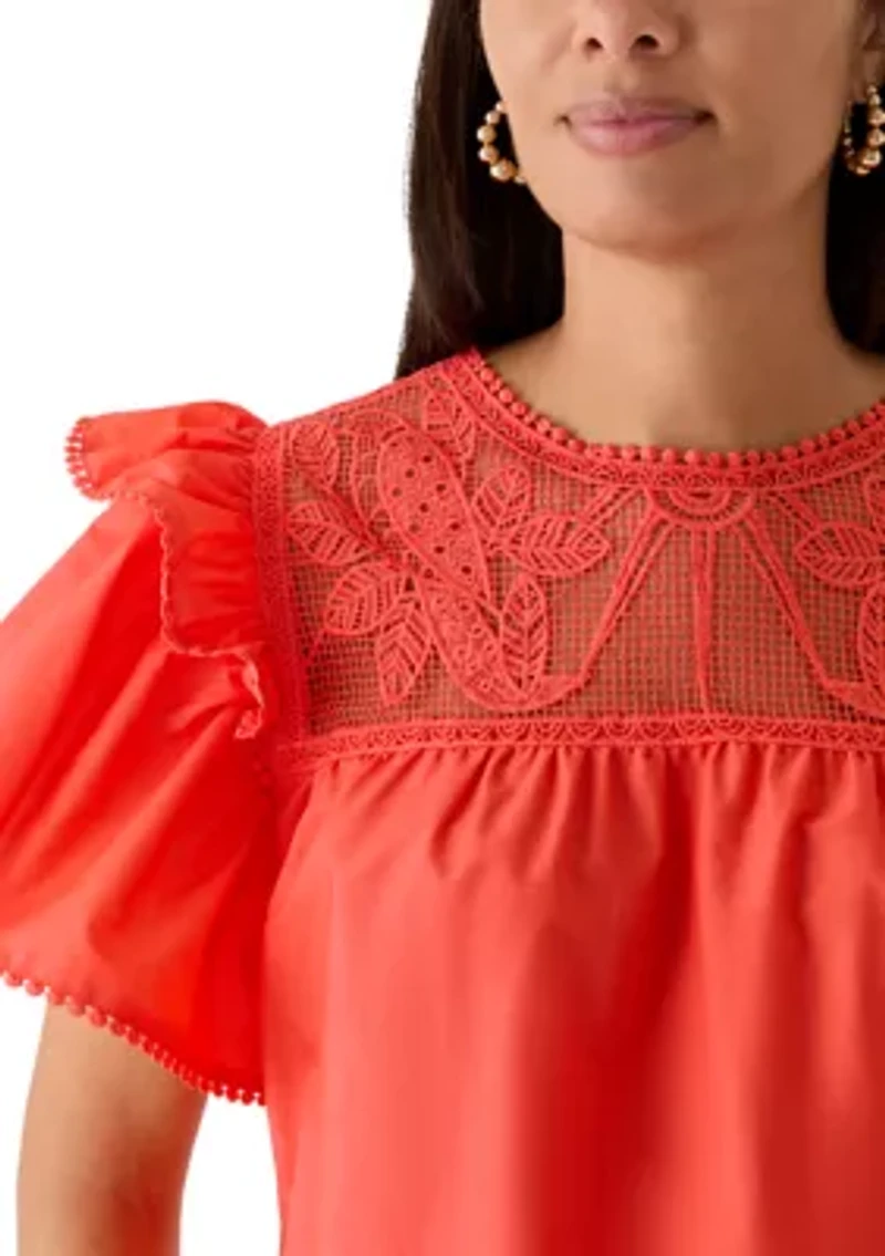 Women's Flutter Sleeve Top