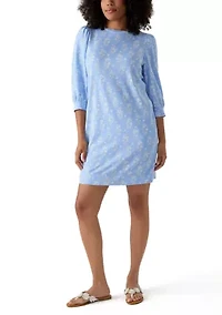 Women's 3/4 Sleeve Ponte Shift Dress