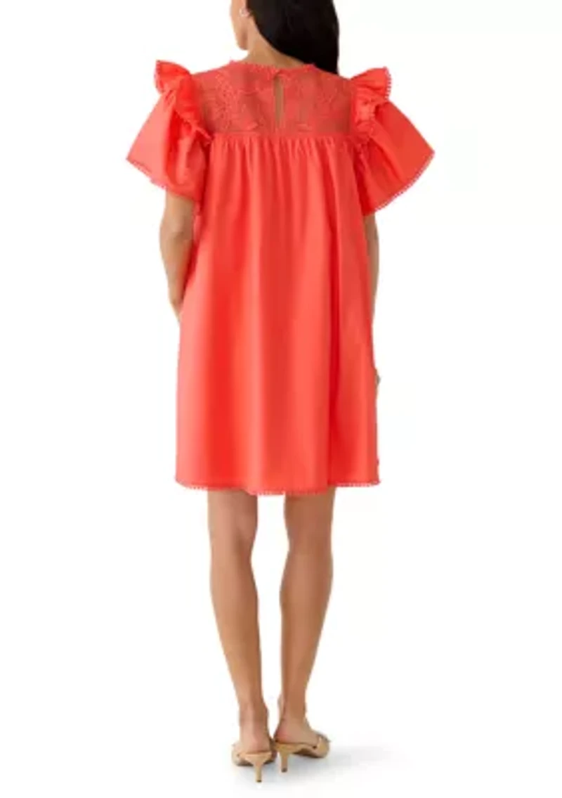 Women's Flutter Sleeve Mini Dress