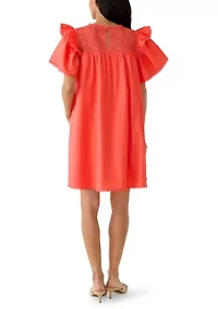 Women's Flutter Sleeve Mini Dress