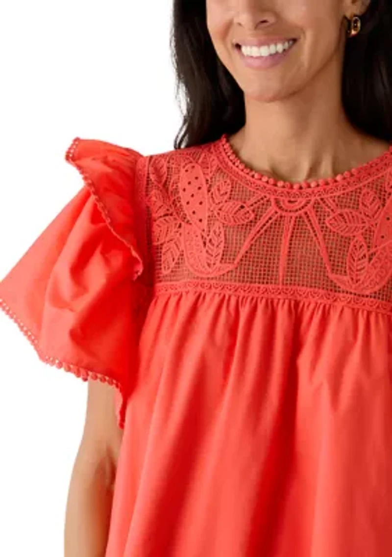 Women's Flutter Sleeve Mini Dress
