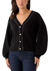 Women's Jeweled Cropped Cardigan