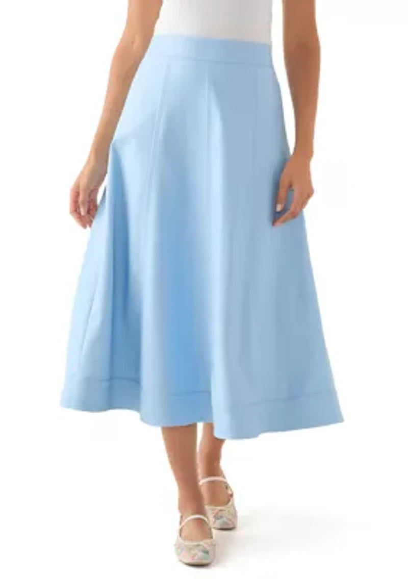 Women's Leather Midi Skirt