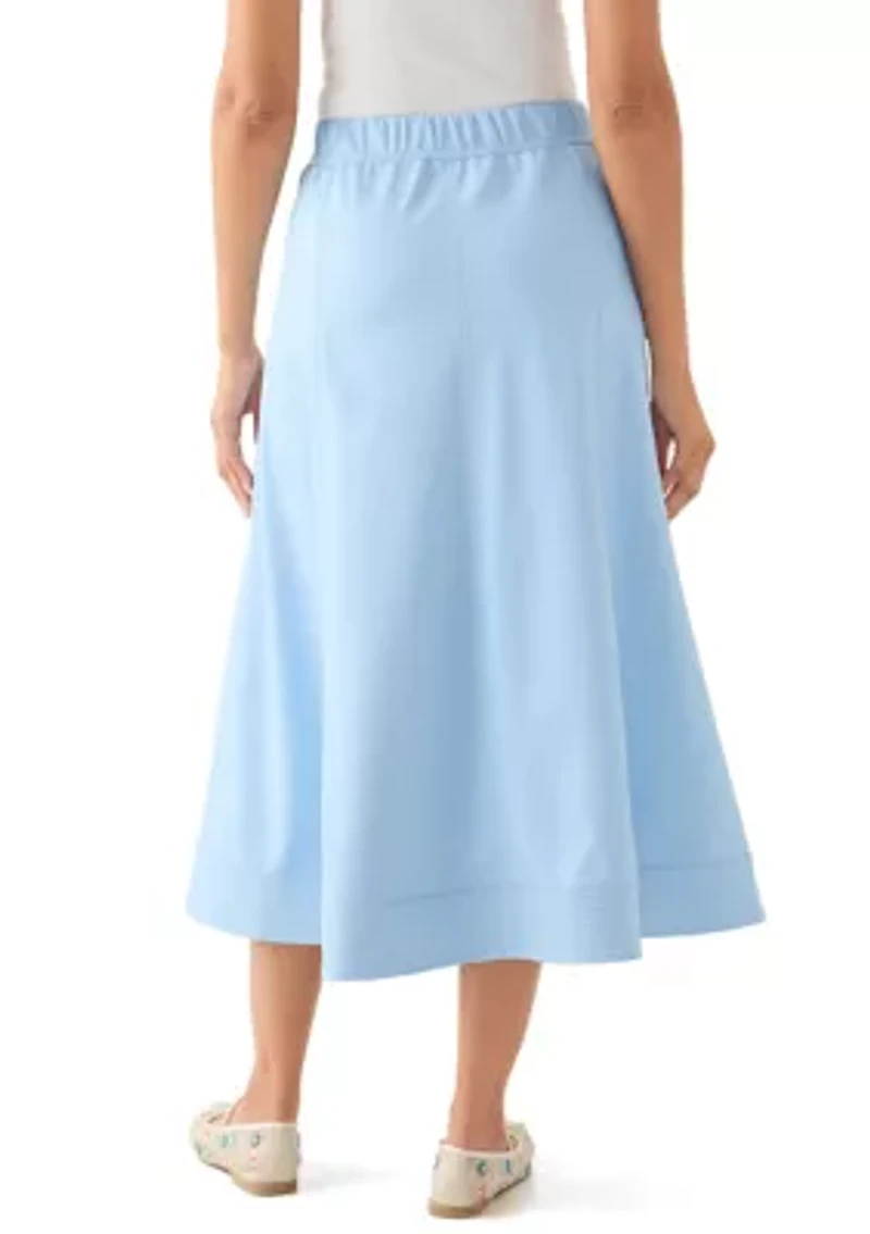 Women's Leather Midi Skirt