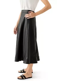 Women's Leather Midi Skirt