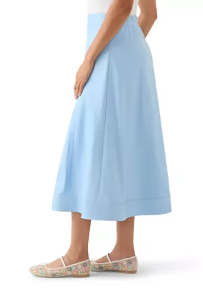 Women's Leather Midi Skirt