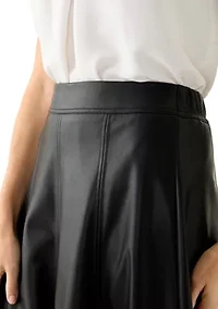 Women's Leather Midi Skirt