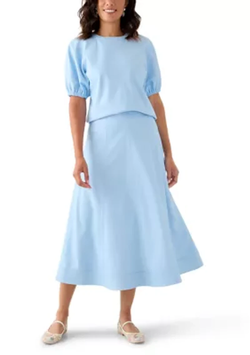 Women's Leather Midi Skirt