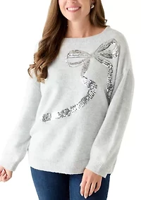 Petite Shine Bow Sweater