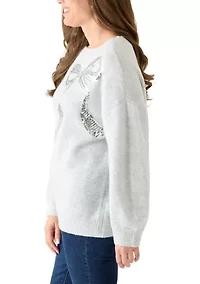 Petite Shine Bow Sweater