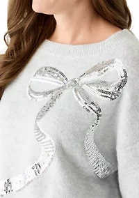 Petite Shine Bow Sweater