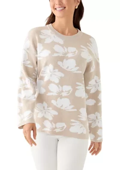 Petite Intarsia Knit Tunic Sweater