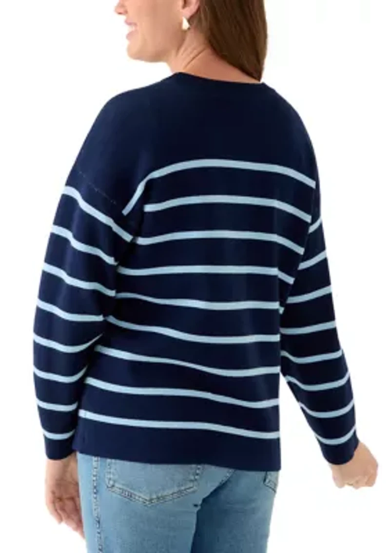 Petite Intarsia Knit Tunic Sweater