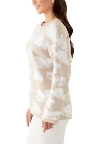 Petite Intarsia Knit Tunic Sweater