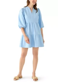 Petite Tiered Vegan Leather Dress