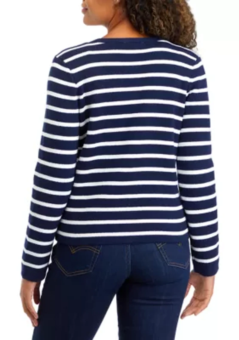 Petite Button Crop Cardigan