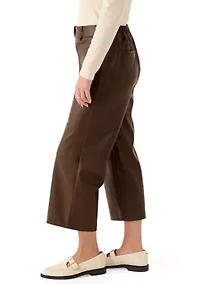Petite Leather Cropped Pants