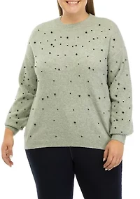 Plus Pearl Jeweled Sweater