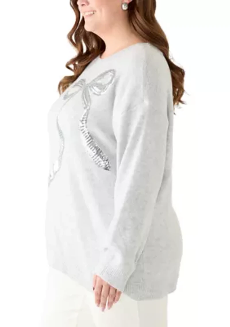 Plus Shine Bow Sweater