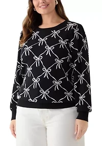 Plus Puff Sleeve Intarsia Sweater