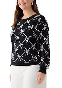 Plus Puff Sleeve Intarsia Sweater