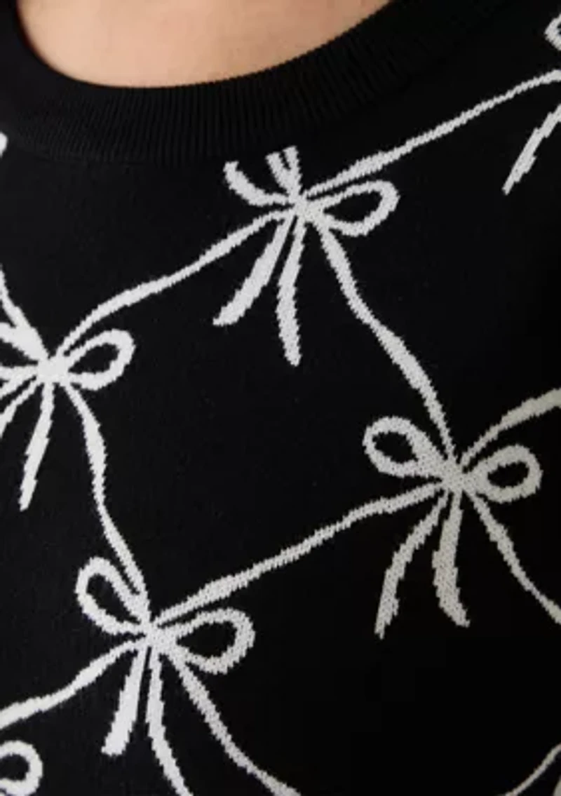 Plus Puff Sleeve Intarsia Sweater