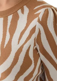 Plus Puff Sleeve Intarsia Sweater