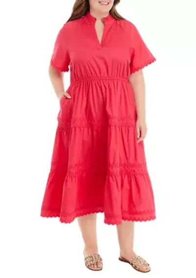 Plus Tiered Midi Dress